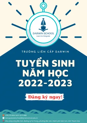 HỆ THỐNG TRƯỜNG LIÊN CẤP DARWIN THÔNG BÁO TUYỂN SINH NĂM HỌC 2022-2023.